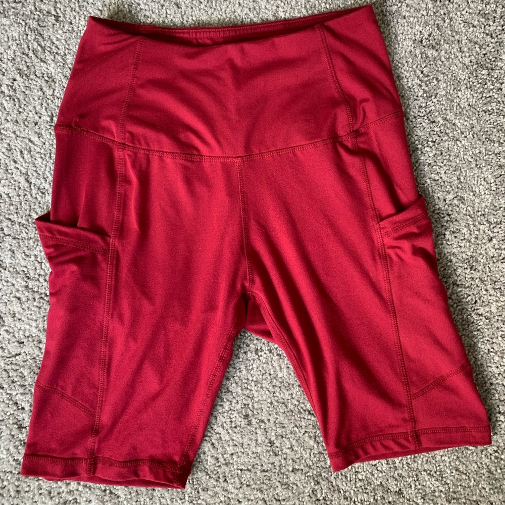 Maroon Biker Shorts
